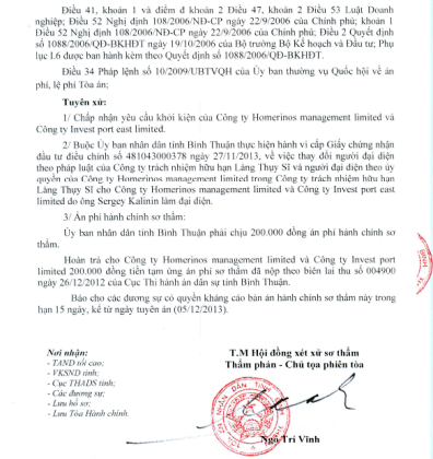 Làm khó doanh nghiệp, UBND tỉnh Bình Thuận "thua đau" tại tòa - 1 Làm khó doanh nghiệp nước ngoài, UBND tỉnh Bình Thuận thua đau tại tòa.