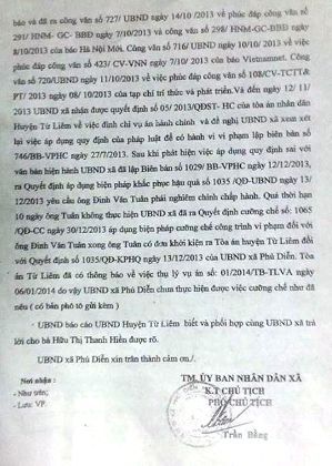 Công trình sai phạm mười mươi, chính quyền vẫn "rón rén" đợi tòa - 3 UBND xã Phú Diễn phân bua việc giải quyết sai phạm kiểu rón rén đợi tòa.