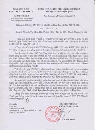 Khoản nợ thuế hơn 2,5 tỷ đồng có nguy cơ bị Công ty điện Tây Bắc lập lờ rũ trách nhiệm.