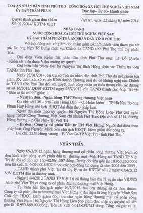 Bài 4: Chính thức tuyên hủy quyết định trái luật trong vụ cưỡng chế bất thường tại TP Việt Trì - 1 Chính thức tuyên hủy quyết định trái luật trong vụ cưỡng chế bất thường tại TP Việt Trì