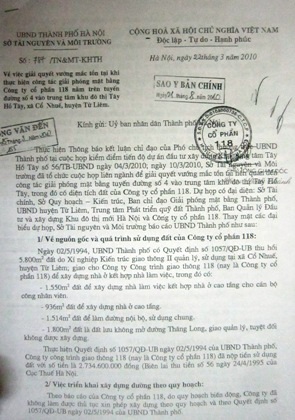 37 hộ dân đang chết mòn viết tâm thư kêu cứu Chủ tịch UBND TP Hà Nội.