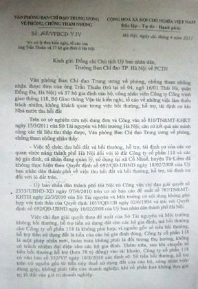 37 hộ dân chết mòn bởi một công văn của UBND TP Hà Nội.