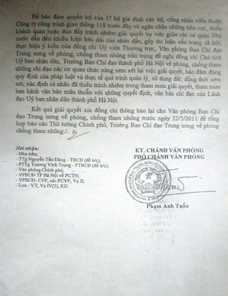 37 hộ dân chết mòn bởi một công văn của UBND TP Hà Nội.