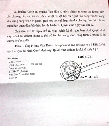 Cận cảnh công trình xây dựng khủng vi phạm tại phường Yên Hòa không hề bị chính quyền 