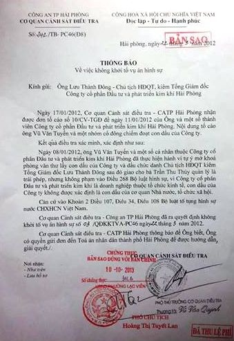 Vụ đánh cắp con dấu, thách thức tòa án: Thủ phạm chống đối pháp luật đến cùng - 2 Cơ quan CSĐT Công an TP Hải Phòng cho rằng không đủ căn cứ khởi tố vụ án.