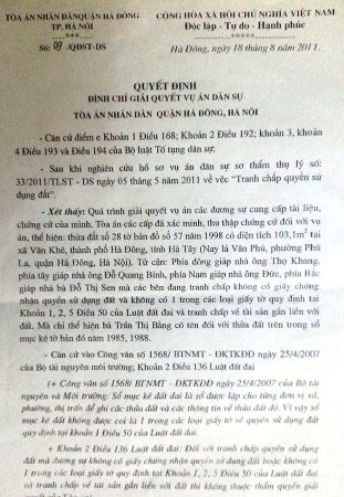 Quận Hà Đông ban hành quyết định, người dân "dài cổ" đợi thực thi - 1 Quyết định