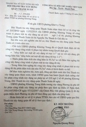 Công trình xây dựng sai phép còn ăn lấn chỉ giới đường vành đai.