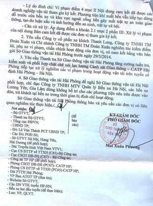 Bài 6: Phó giám đốc Sở Giao thông "trần tình" vụ xử lý sai phạm kiểu "vừa đấm vừa xoa" - 2 Thông báo xử lý 2 hàng xe vi phạm Đoàn Xuân, Thanh Long của Sở GTVT TP Hải Phòng.