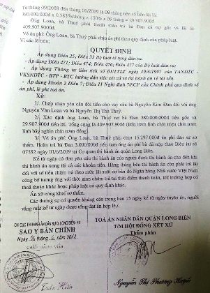 Chi cục thi hành án quận Long Biên bị tố "lập lờ" thay Tòa kê biên tài sản - 4 Trong các quyết định và bản án của TA