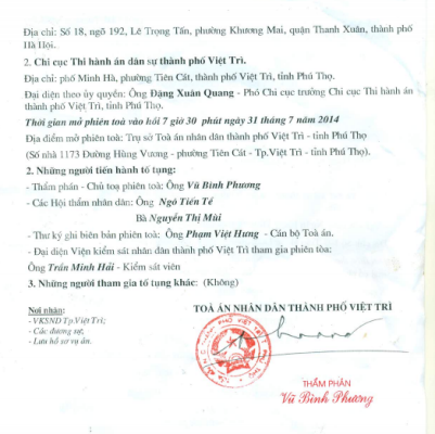 Bài 24: Chi cục thi hành án Việt Trì chống lệnh tòa là một ngoại lệ đặc biệt? - 2 Bài 23: Chi ɣục thi hành án Việt Trì chống lệnh tòa là một ngoại lệ đặc biệt?
