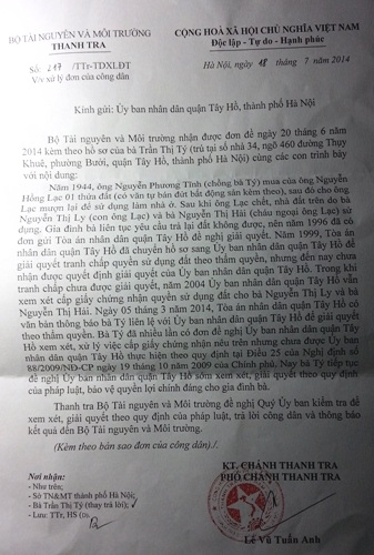  Thanh tra Bộ Tài nguyên và Môi trường vào cuộc v