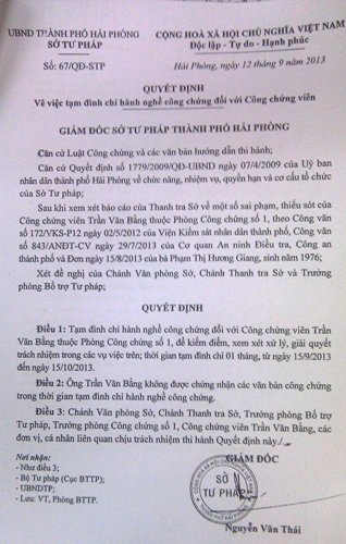 Phòng Công chứng số 1 nơi xảy ra việc bản hợp đồng bị phù phép.