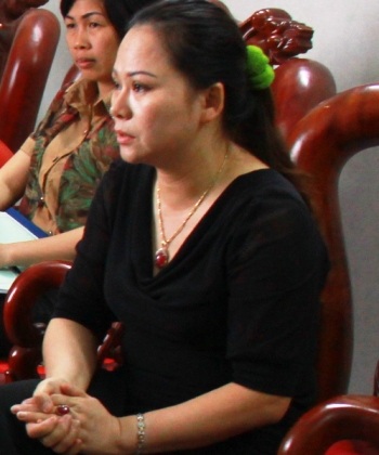 Bà Nguyễn Thị Lý trong một lần làm việc với PV Dân trí