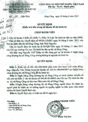 Thái Nguyên: "Cơ quan thi hành án khấu nợ tùy tiện là vi phạm pháp luật nghiêm trọng" - 1 ĢGiải