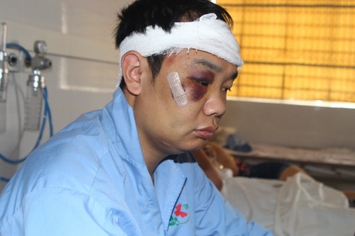 Anh Triệu Đại Lượng bị đánh trọng thương phải điều trị tại bệnh viện.