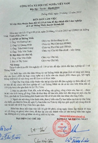 Bà Lê Thị Tròn bức xúc về khu đất rừng bị ẵm mất.