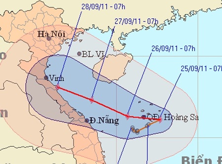Bão số 4 giật cấp 11, hướng vào miền Trung - 1 Bão số 4 giật cấp 11, hướng vào miền Trung - 1