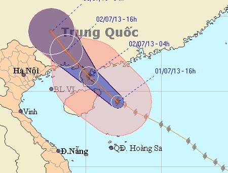 Ảnh hưởng bão số 3, Quảng Ninh - Hải phòng mưa to - 1 Ảnh hưởng bão số 3 Quảng Ninh- Hải Phòng có mưa lớn. (Ảnh NCHMF)