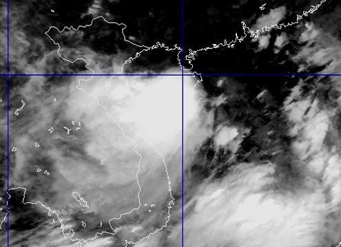 Hình ảnh bão số 2 nhìn từ vệt tinh (Ảnh: NCHMF)