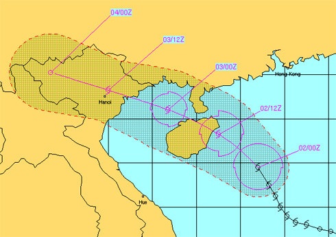 Bão số 5 áp sát ven biển Quảng Ninh- Nam Định - Hải Phòng - 1 Bão số 3 đã đi vào vùng ven biển miền Bắc nước ta, dự báo gây mưa to diện rộn