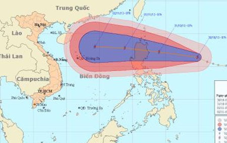 Áp thấp nhiệt đới đi vào đất liền sẽ đổi hướng rồi suy yếu - 1 Dự báo áp thấp nhiệt đới đổi hướng, đ