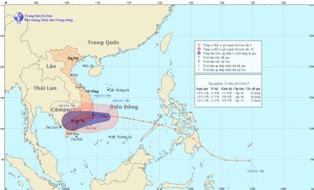 Vào vùng biển nước ta, áp thấp nhiệt đới bất ngờ mạnh thãnh bão - 1 Áp thấp nhiệt đới bất ngờ mạnh thãnh bão khi vào vùng biển phía Nam nước ta. (Ảnh: NCHMF)