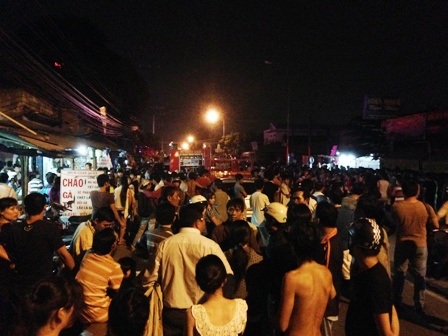 Hiện trường vụ cháy khách sạn Gia Phú trên địa bàn phường Linh Tây, quận Thủ Đức, TPHCM