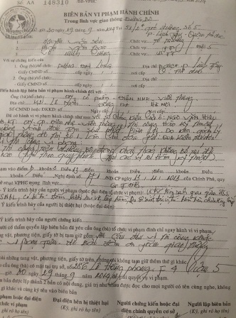 Vụ vỡ thận vì lọt hố công trình: Phạt đơn vi thi công 25 triệu đồng - 1 Biên bản xử phạt vi phạm đối với công ty CP điện nhẹ Viễn Thông