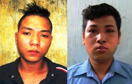 “141 giả” chạy không thoát khi gặp cảnh sát cơ động - 1 Hai nghi can Đính và Quý bị bắt giữ vì hành vi “cưỡng đoạt tài sản’.