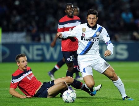 Inter lên ngôi đầu sau chiến thắng trước Lille - 1 Inter lên ngôi đầu sau chiến thắng trước Lille - 1