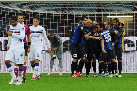 Inter, Juventus nhọc nhằn giành trọn 3 điểm trên sân nhà - 1 Inter giành chiến thắng thứ 6 liên tiếp ở Serie A trước Sampdoria