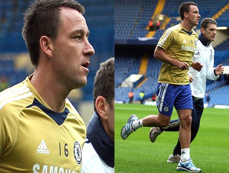 John Terry chống đối Benitez ra mặt - 1 Terry đã đeo số áo của Di Matteo trong buổi tập của Chelsea