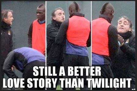 Vụ xô xát của Mancini và Balotelli qua lăng kính biếm họa - 6 “Mối tình” Balotelli – Mancini còn hấp dẫn hơn cả câu chuyện tình trong tiểu thuyết Twilight