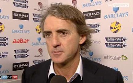 Man City bị cầm chân, Mancini đả kích trọng tài - 1 HLV Mancini không đồng tình với quyết định của trọng tài Anthony Taylor