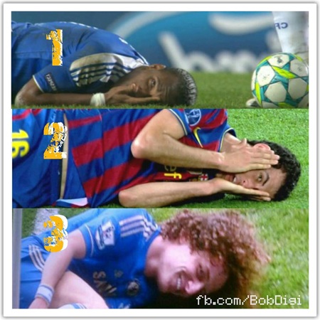 Biếm họa về “kịch sĩ” David Luiz - 2 David Luiz được cho là “cùng lò” với Drogba và Busquets