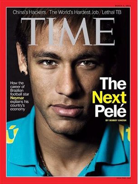 Những sự thật chưa bao giờ được công bố về Neymar - 3 Neymar là VĐV duy nhất ở Brazil có vinh dự xuất hiện trên tạp chí Time
