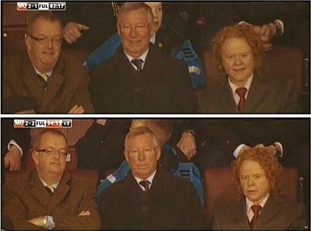 Sir Alex chán đời, ngáp ngắn ngáp dài xem MU thi đấu - 2 Nụ cười chỉ nở trên môi Sir Alex trong vòng hơn 10 phút trước khi bị dập tắt ở phút cuối