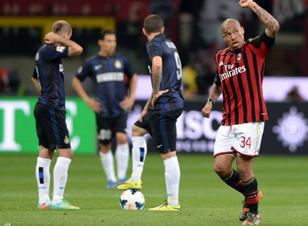 “Quái thú” De Jong nổ súng giúp AC Milan vượt qua Inter - 1 AC Milan vượt
qua Inter nhờ bàn thắng duy nhất của De Jong