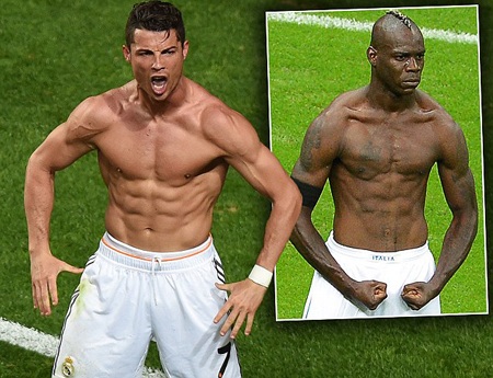C.Ronaldo ăn mừng kiểu “khoe cơ bắp” giống Balotelli - 1 C.Ronaldo khoe cơ bắp giống Balotelli