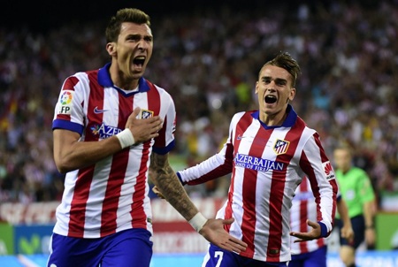 Bàn thắng sớm
của Mandzukic giúp Atletico Madrid đăng quang