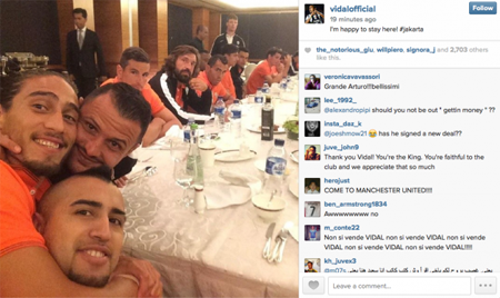 Vidal “dội gáo nước lạnh” vào MU - 1 Vidal khẳng định đang hạnh phúc ở Juventus