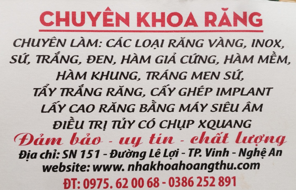 Giám đốc Sở Y tế “vi hành”, phát hiện 5 cơ sở nha khoa vi phạm - 3 Nha khoa Hoàng Thu bị phát hiện hoạt động sai chức năng, phạm vi cho phép và quảng cáo sai sự thật.