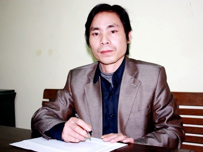 Trần Quang Sáu - tức Sáu Trọng tại cơ quan điều tra (ảnh V.D).