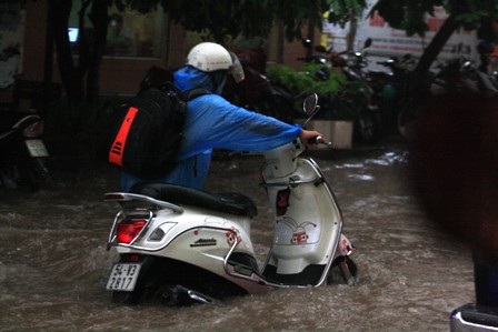 Trời mưa thì ngập rất nhanh nhưng nước rút thì rất lâu