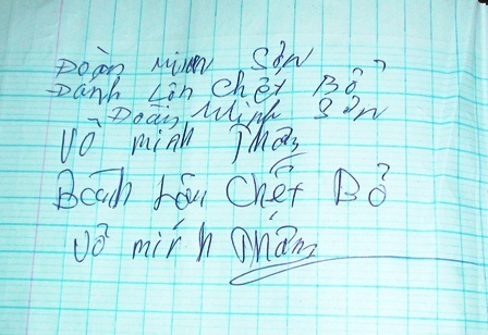 Hai thanh niên cùng ghi rồi ký vào giấy “đánh lộn chết bỏ”