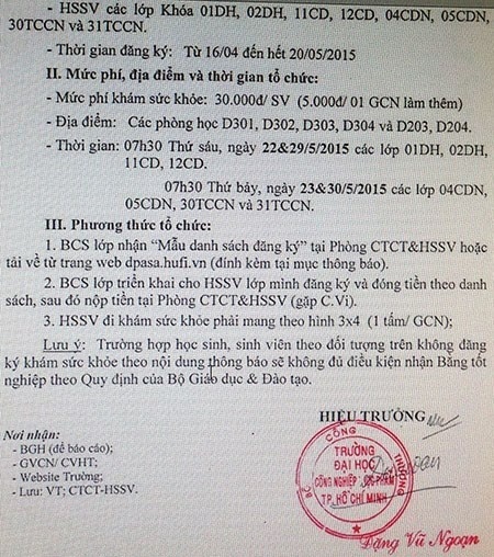 Phải khám sức khỏe mới nhận được bằng tốt nghiệp - 1 Phải khám sức khỏe mới nhận được bằng tốt nghiệp
