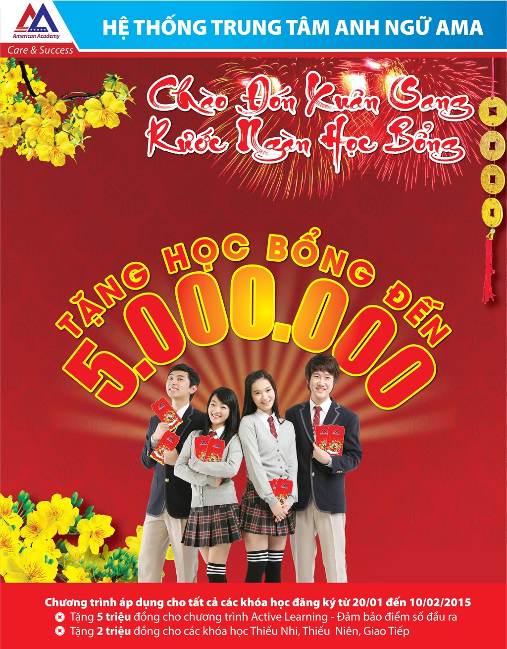AMA tưng bừng “chào đón xuân sang rước ngàn học bổng” - 1 “Chào đón xuân sang, rước ngàn học bổng” tại AMA,