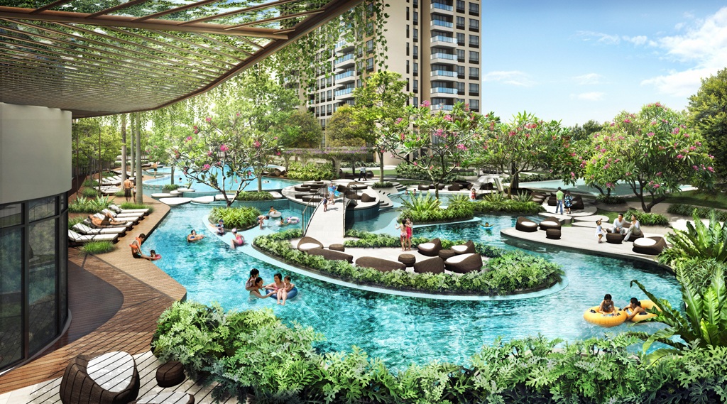 Dự án Estella Heights được khách hàng đón nhận tích cực - 2 Phối cảnh hồ bơi lười