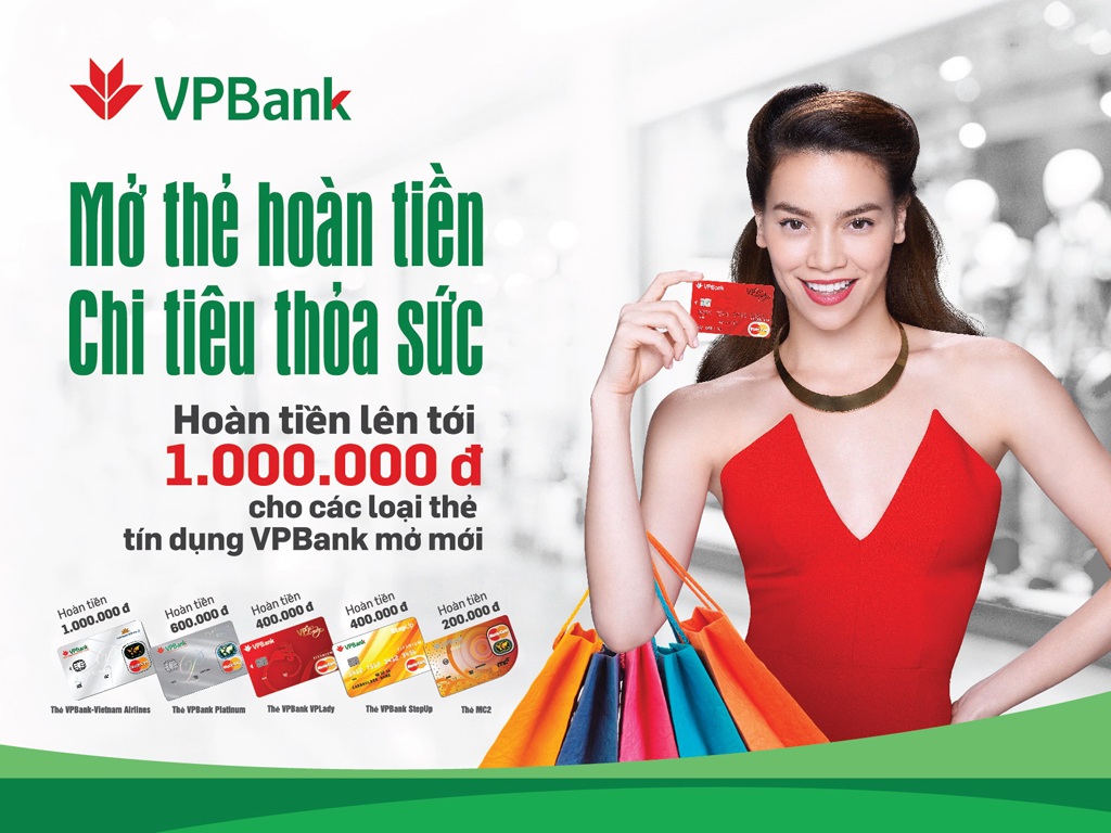 Mở thẻ tín dụng VPBank, nhận ngay tiền mặt - 1 Khách hàng mở mới các loại thẻ tín dụng VPBank được tặng ngay tiền mặt vào tài khoản