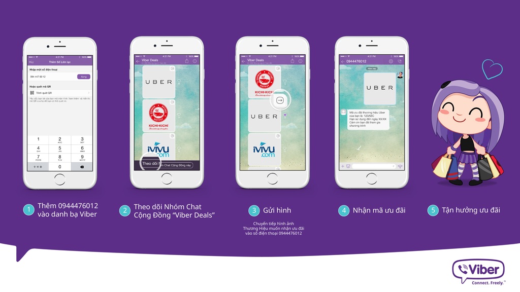 Nhắn tin Viber, nhận vô vàn ưu đãi khủng - 3 Thương hiệu lớn, ưu đãi khủng, chần chờ gì mà không nhắn tin ngay thôi!